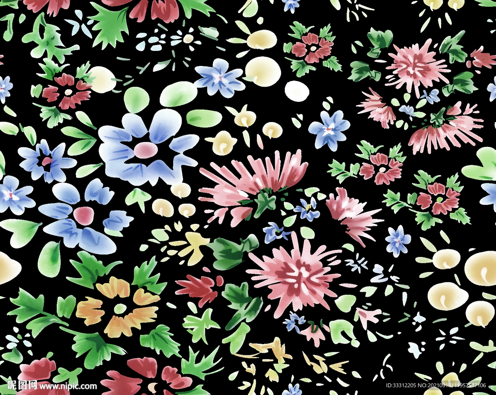 乱花 底纹 叶子 大牌女装  