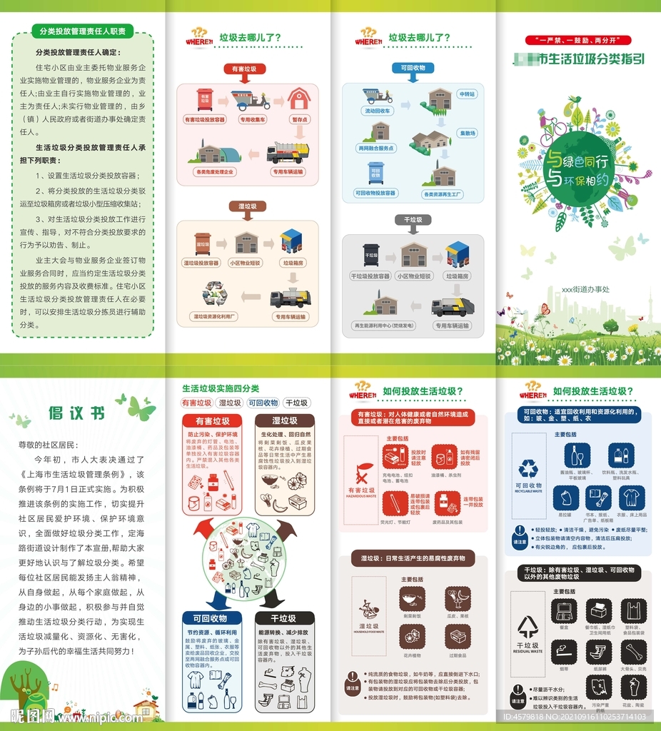 垃圾分类四折页