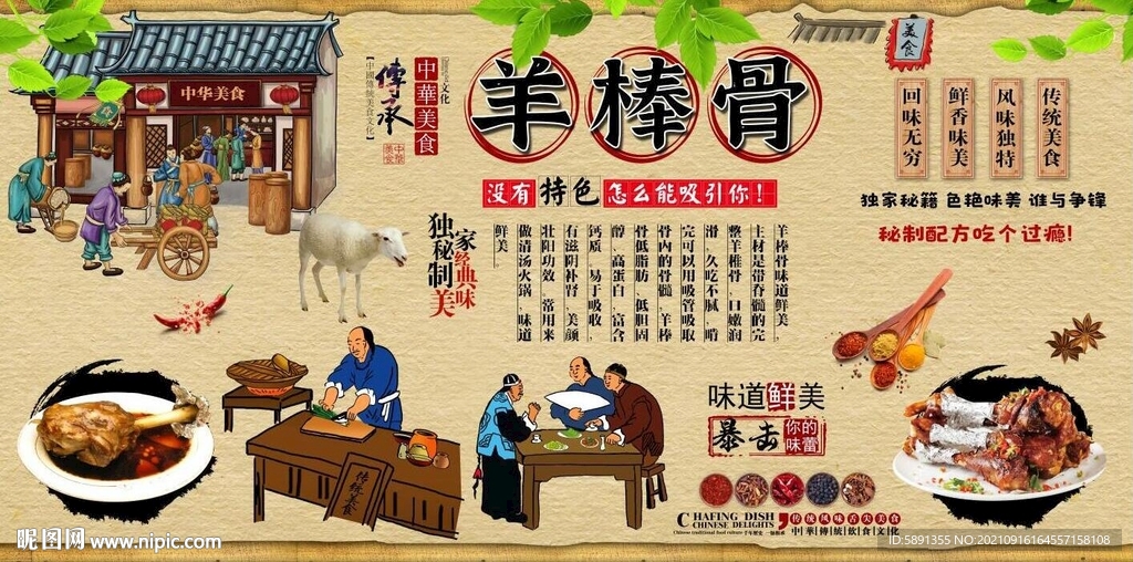 羊棒骨背景墙