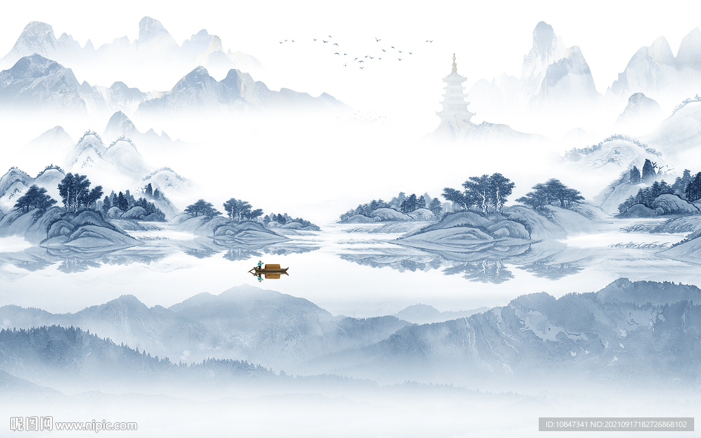 现代意境山水新画 TIF分层