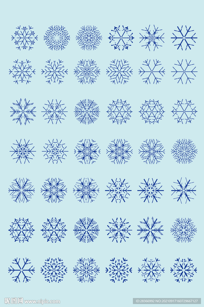 AI矢量雪花雪片