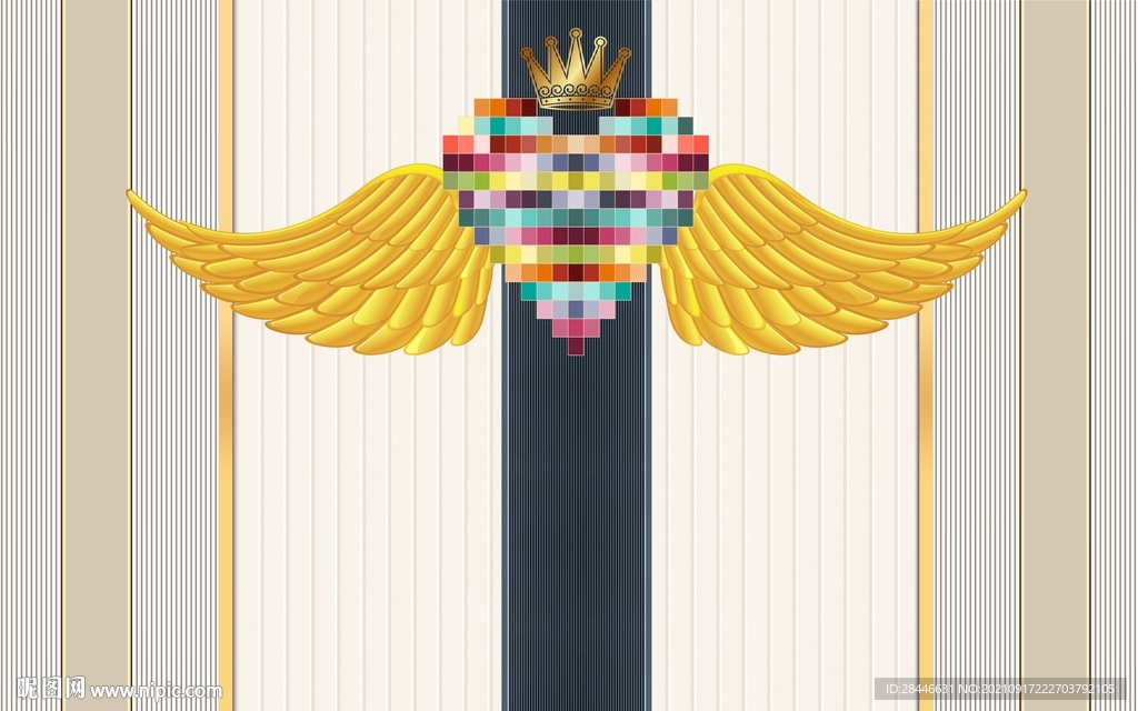 网红翅膀打卡背景墙