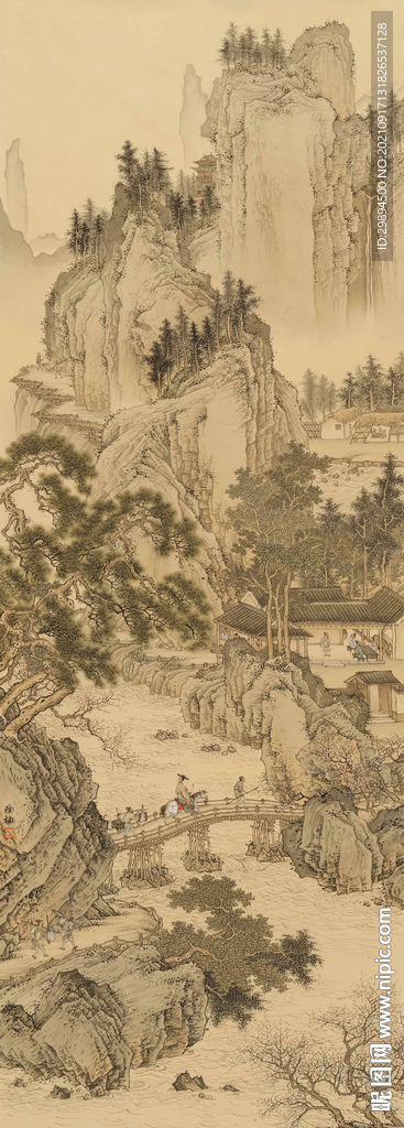 古典山水中式装饰画