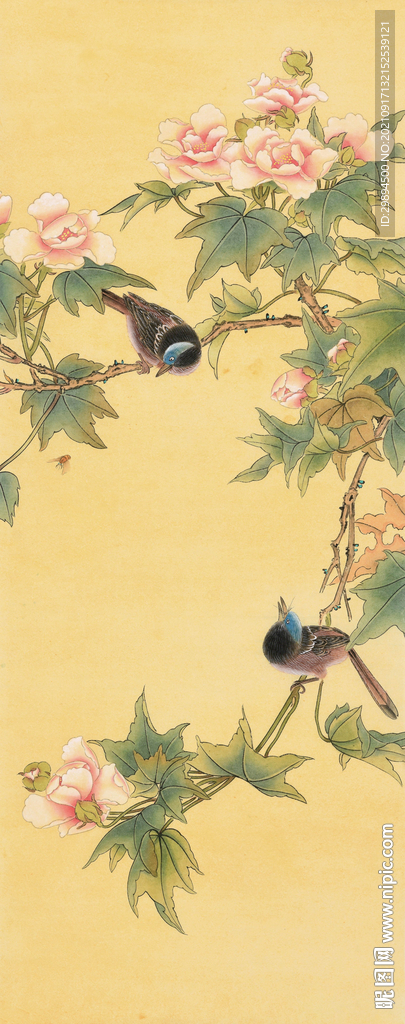 古典花鸟鱼虫花开富贵中式装饰画