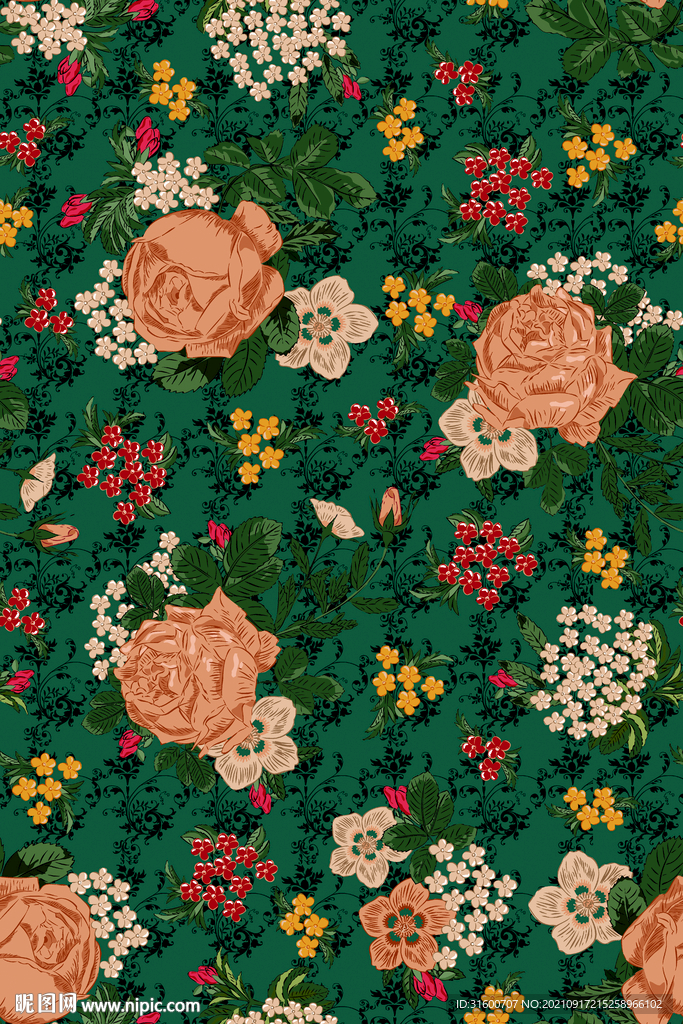 经典暗花纹小碎花