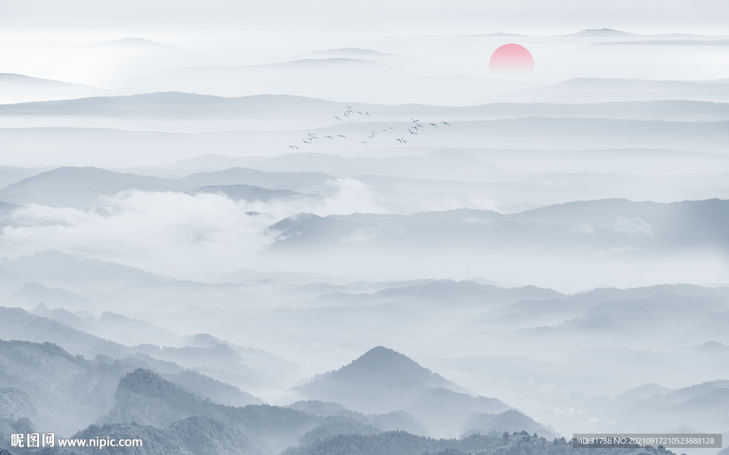 新中式山水画 