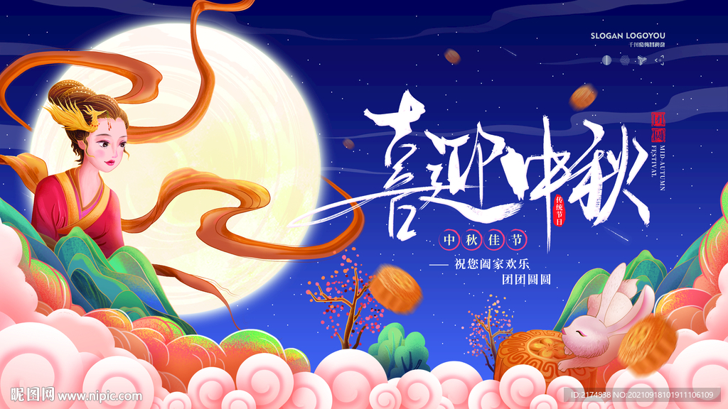 喜迎中秋展板