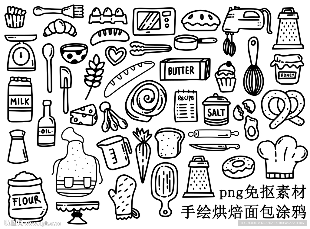 手绘烘焙面包涂鸦