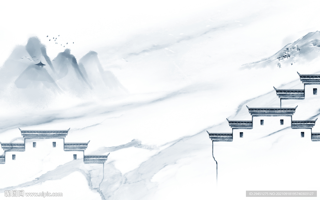 徽派 现代新山水画 tif分层