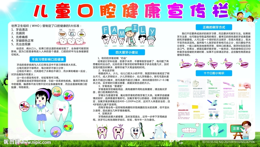 儿童口腔健康宣传栏