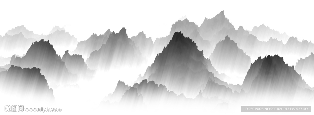 抽象黑白水墨画
