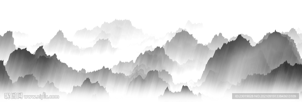黑白山水画