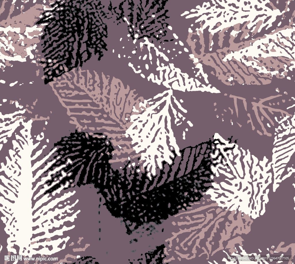 大牌  叶子  数码印花  