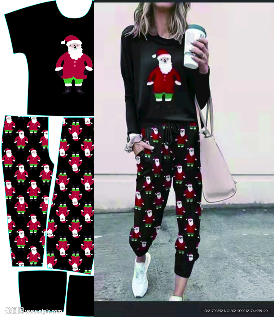 圣诞老人 数码印花图片