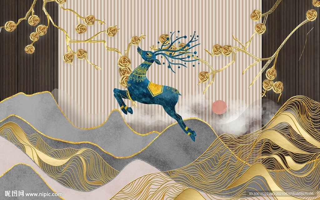 新中式现代电视背景墙