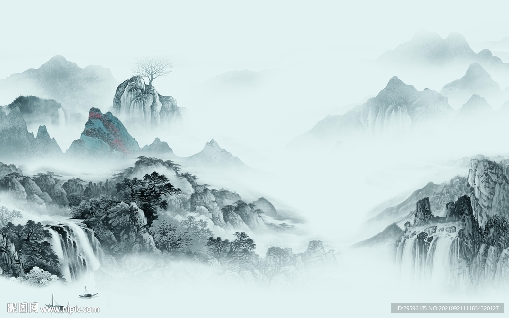 新款山水客厅画 TIF文件图