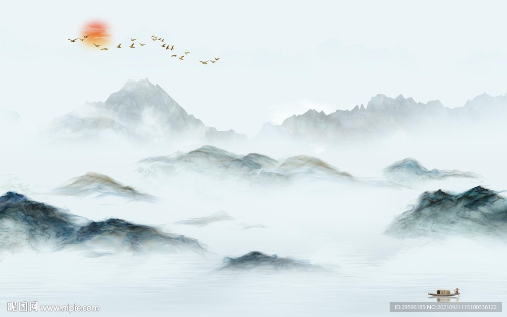 高端山水客厅画 TIF文件图