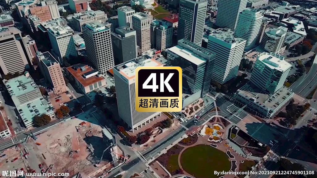 航拍城市建筑群美景