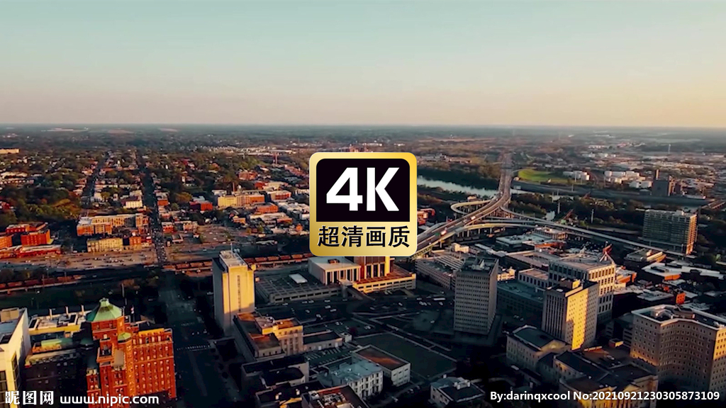航拍城市建筑群美景