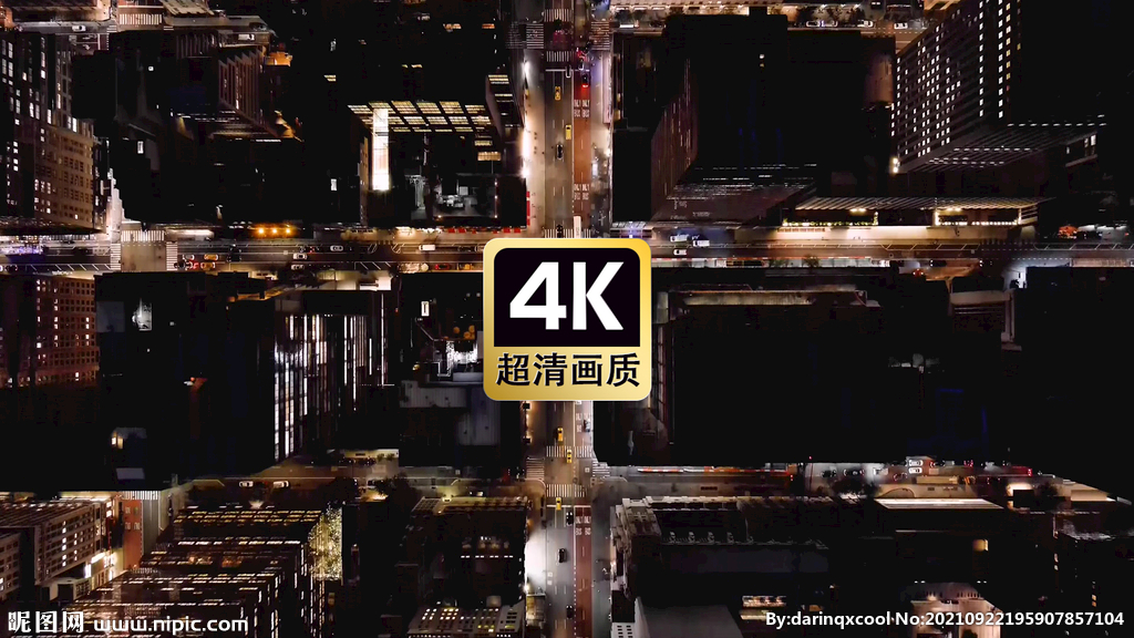 航拍城市夜景美景