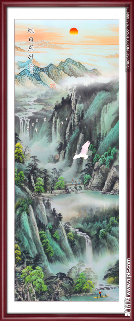 竖幅山水画