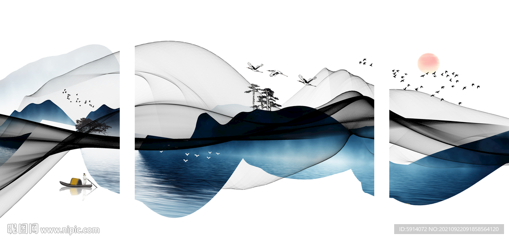 晶瓷画 抽象画 线条