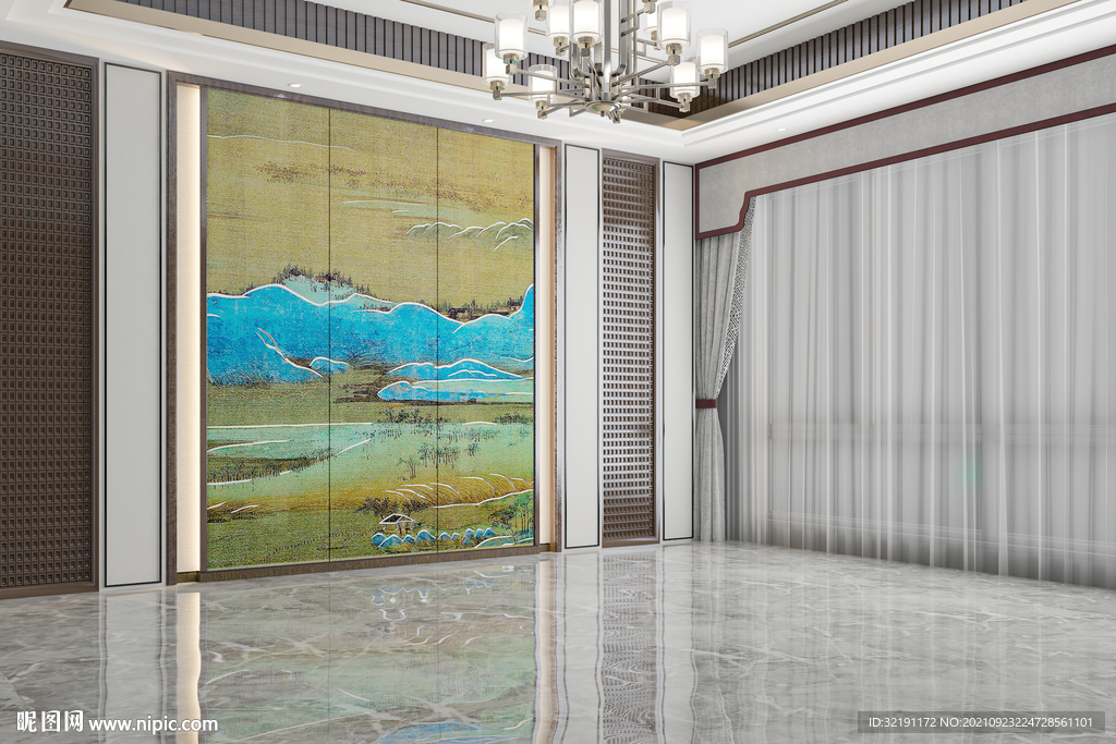 新中式客厅场景