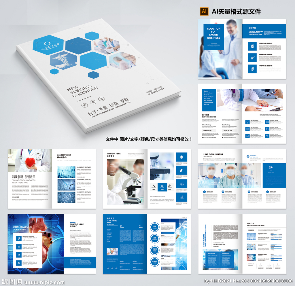 蓝色医疗画册 医药宣传册