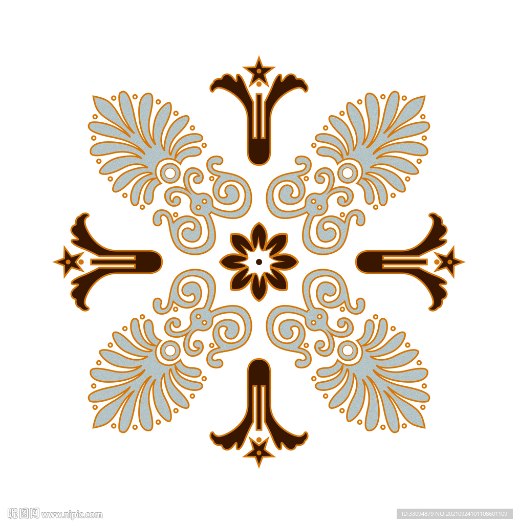 高清分层金色图案