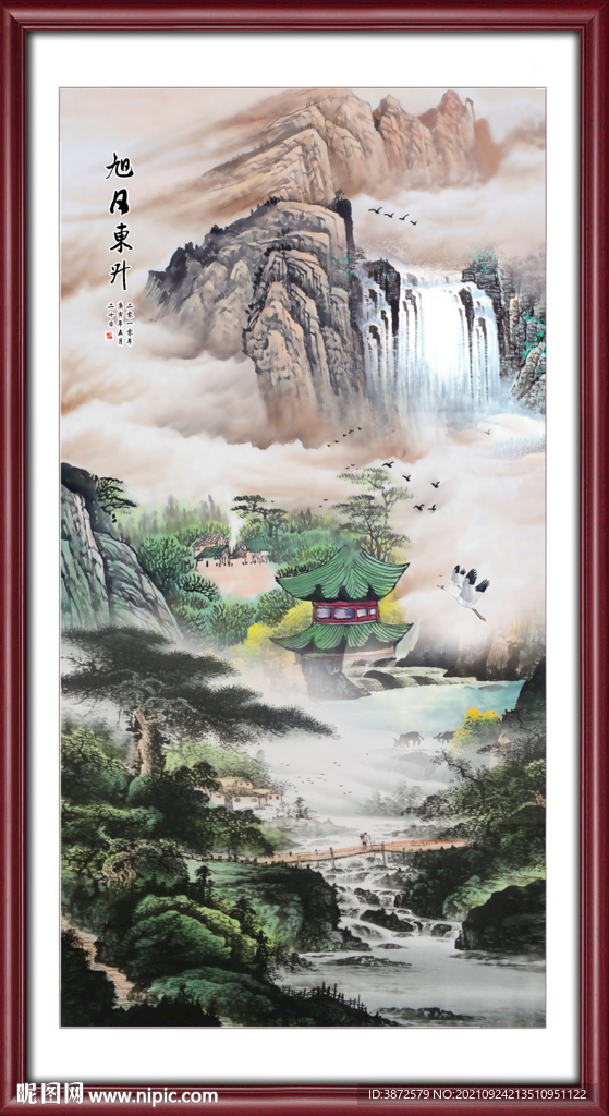 竖幅山水画 