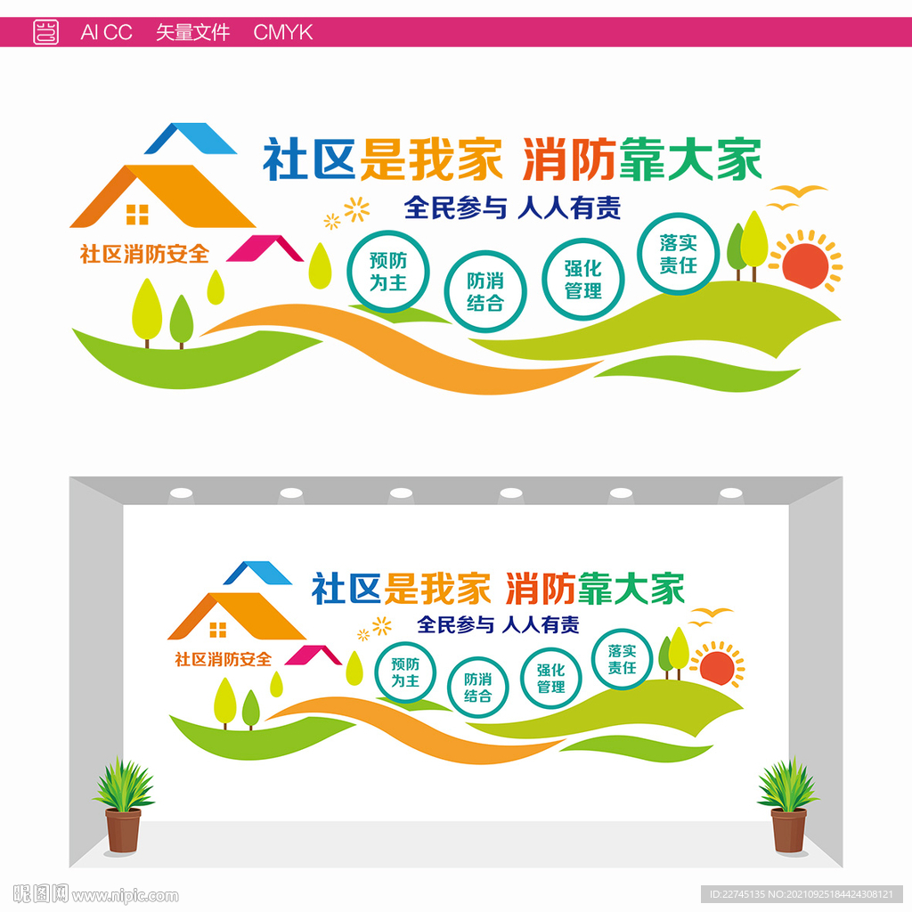 社区消防安全文化墙