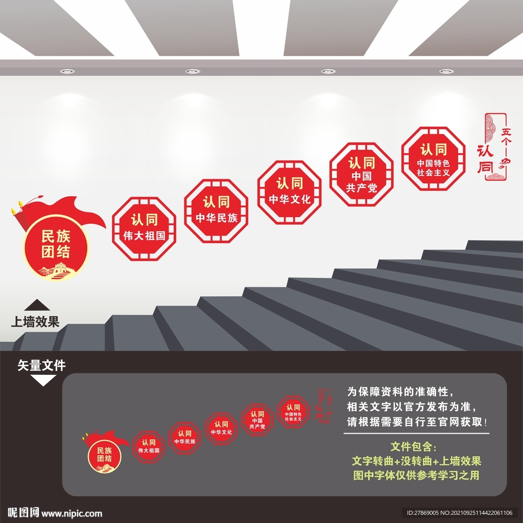 民族团结楼梯楼道文化墙