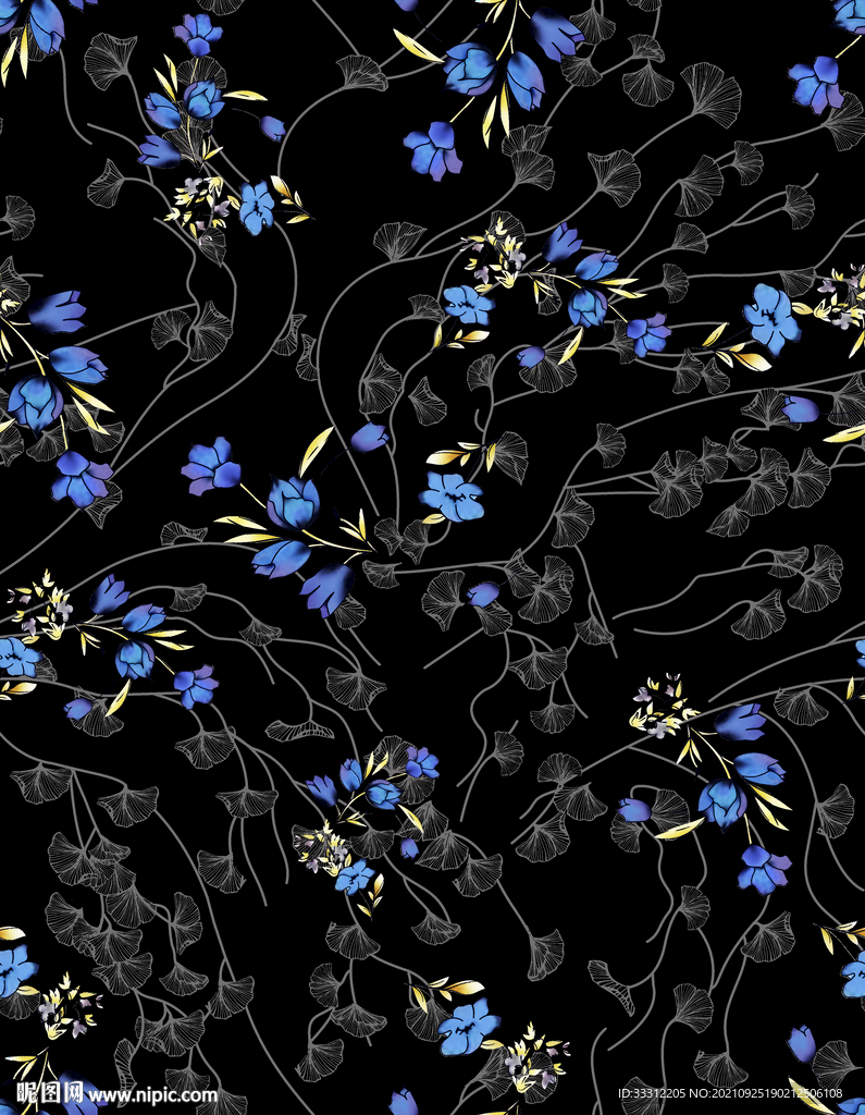 乱花 底纹 叶子 大牌女装  