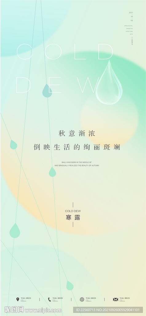 地产简约寒露节气微信