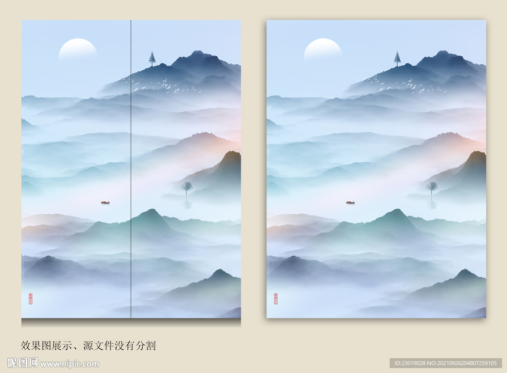 移门山水画