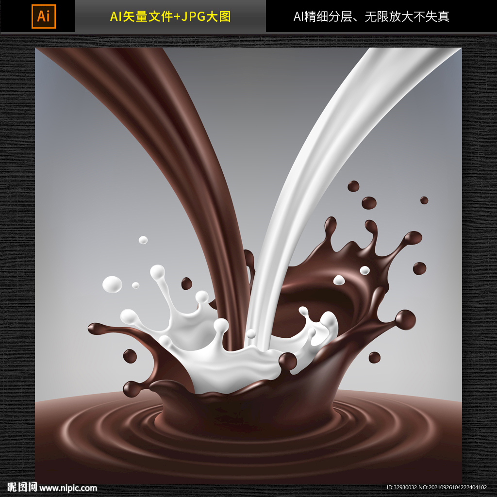 喷溅的牛奶巧克力素材