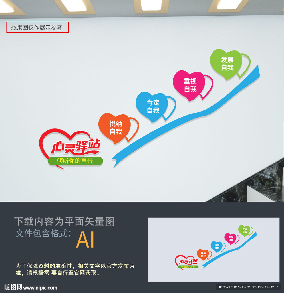 理咨询室楼道文化墙标语