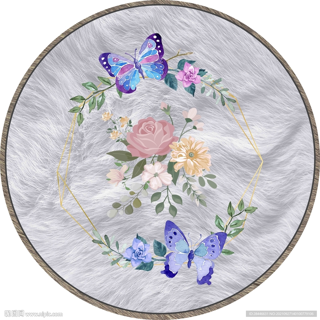 现代简约北欧圆形地毯