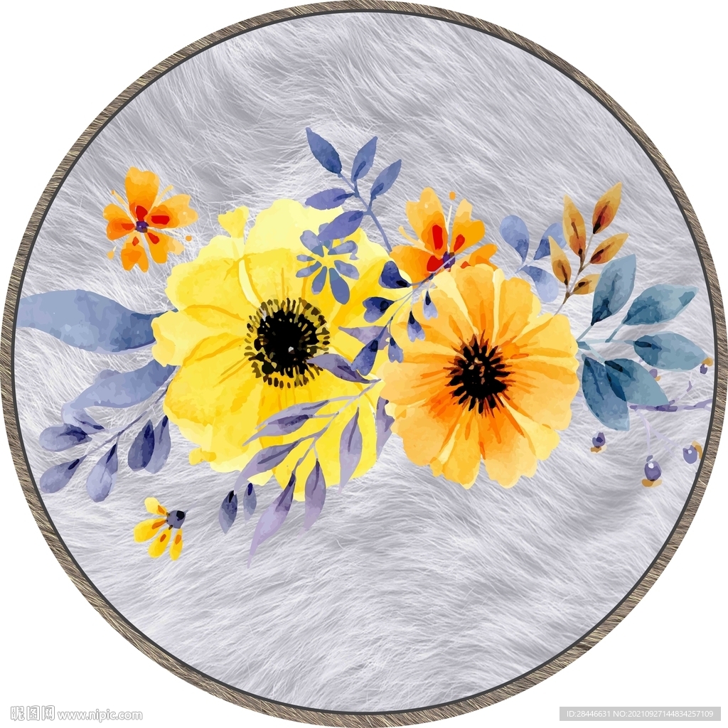 现代简约北欧圆形地毯