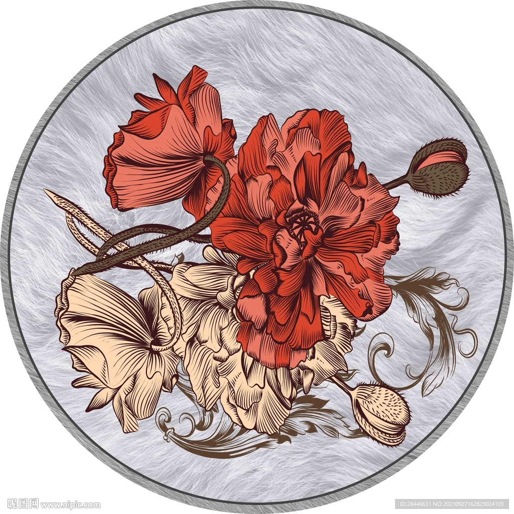 现代简约北欧圆形地毯