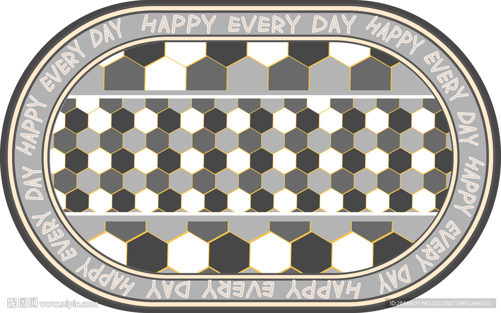 现代简约北欧椭圆形地毯