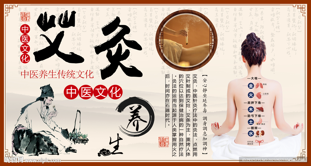 艾灸背景墙