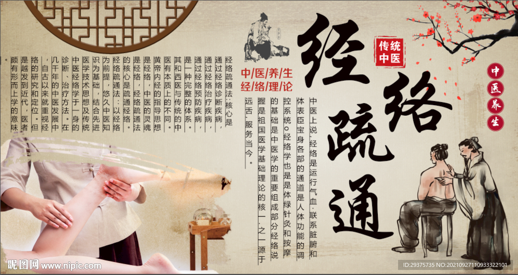 经络疏通背景墙