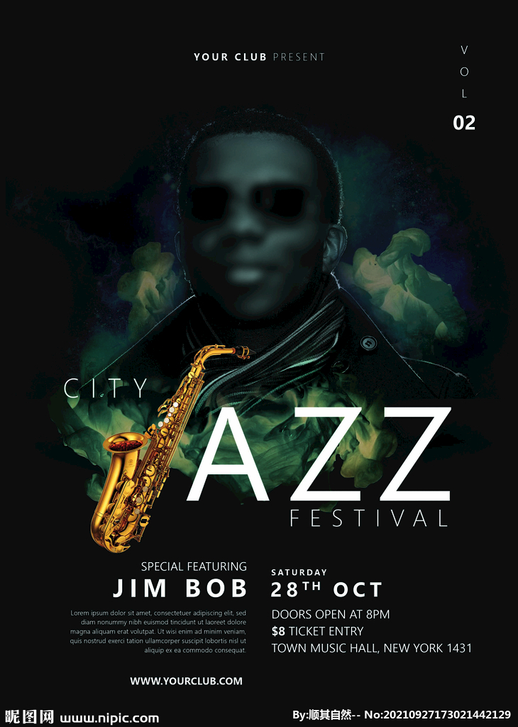 国外萨克斯演奏海报