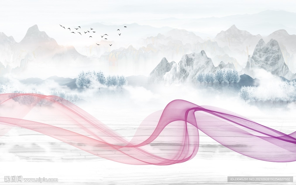 简约新中式背景墙