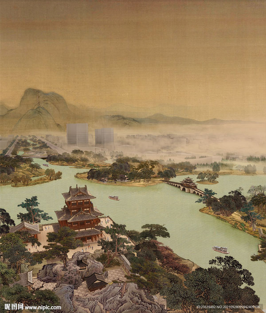 古风国画效果图