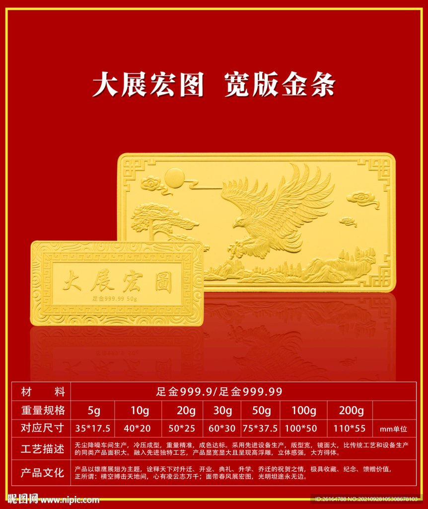 高像素大展鸿宏图宽版金条