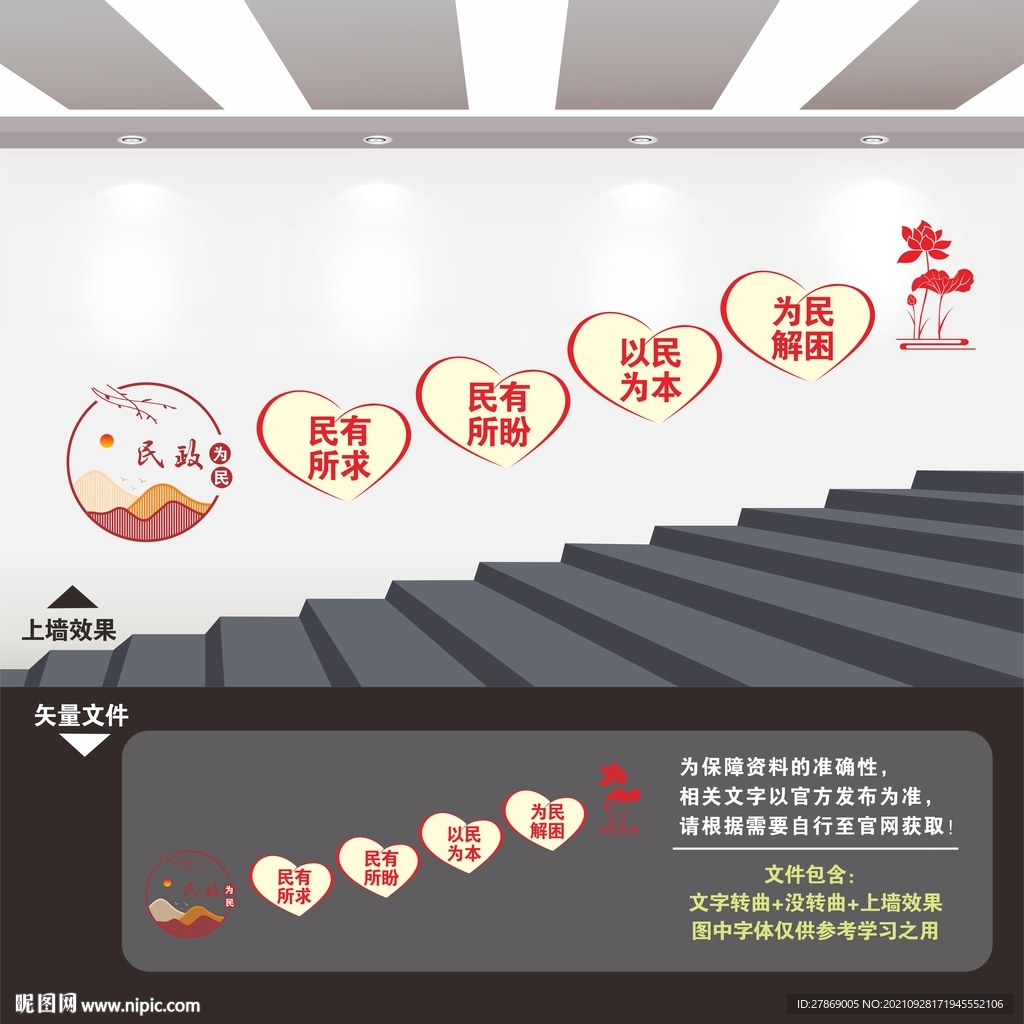 民政局楼梯间楼道阶梯文化墙