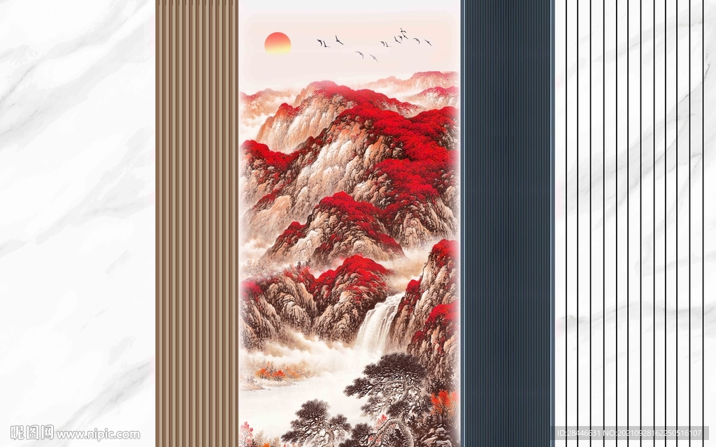 新中式背景墙