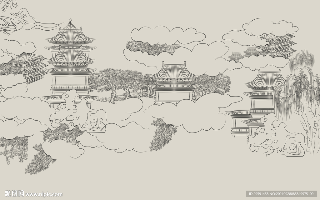 线条阁楼背景墙